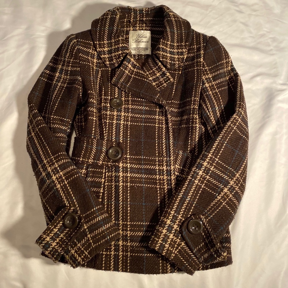 Urban Behavior Plaid Peacoat